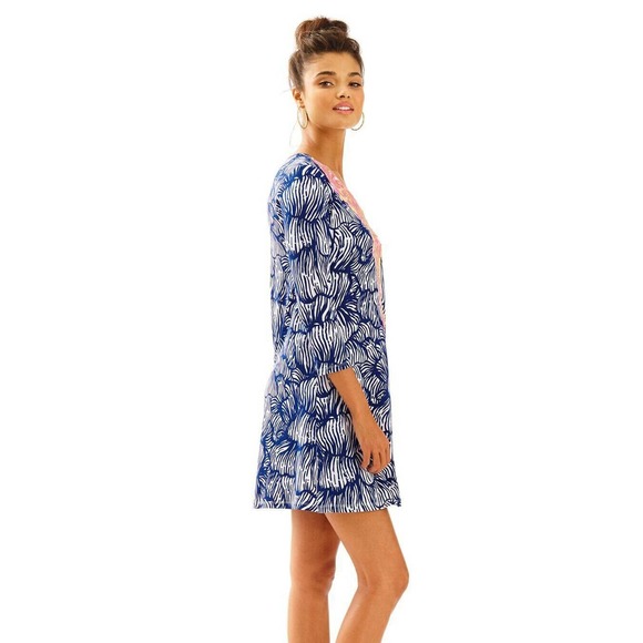 Lilly Pulitzer Blue and Pink Long Sleeve Dress - Picture 5 of 11